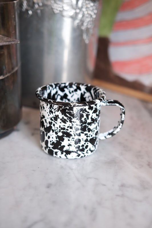 Mug with handle • Enamel • Splatter Black
