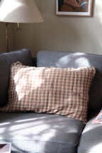 Pudevår • Hør • 50x70 cm • Tartan Sienne Vert • DORA