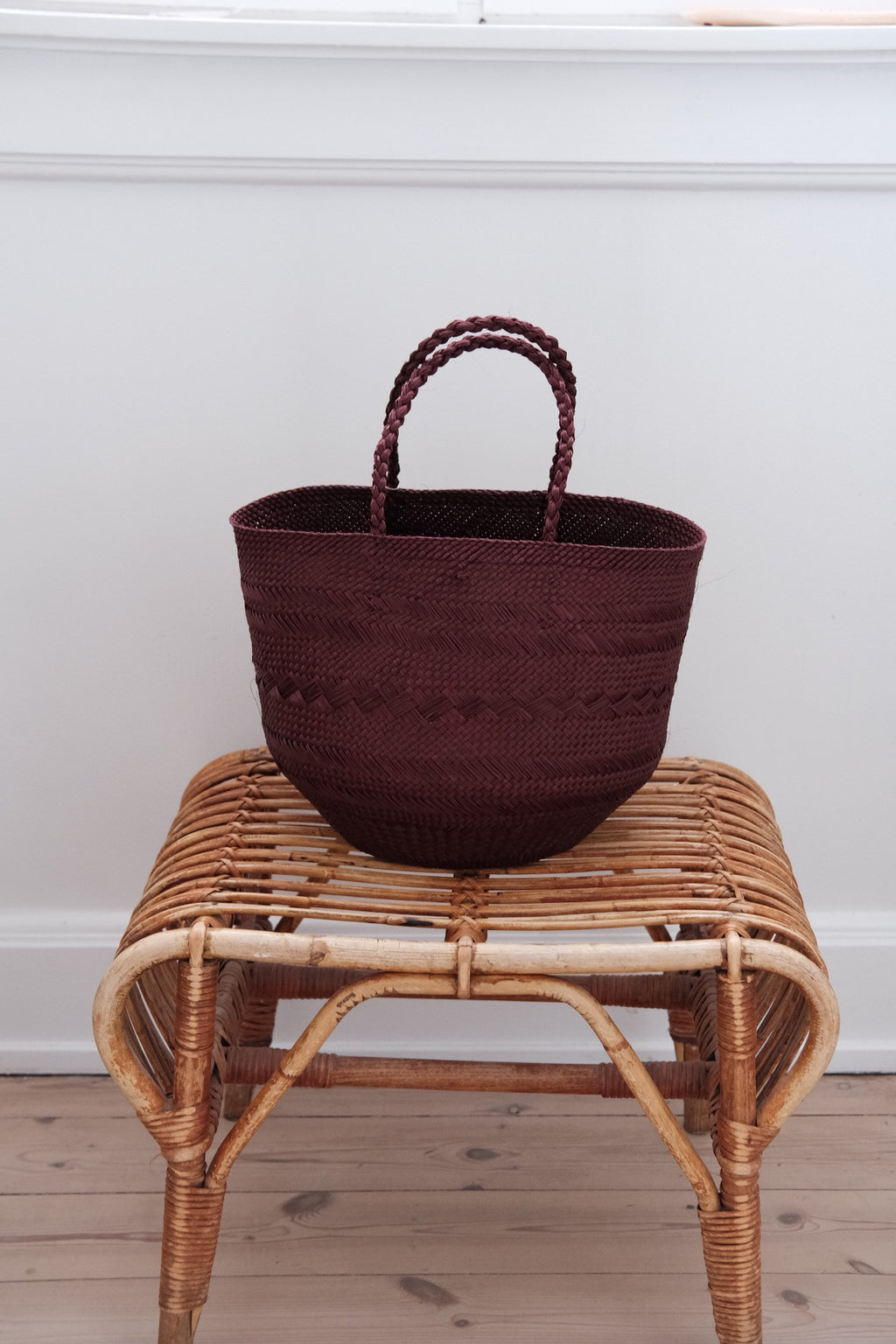 Taske • Palmeblade • Mørkerød • Medium • DORA