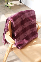 Tweedmill Uldtæppe • Mørkerød & Lyserød • DORA