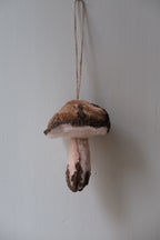 Juledekoration • Fløjl svamp med glitter • 10cm