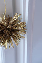 Julepynt • Dekoration • Kugle af Rør • Guld & glimmer