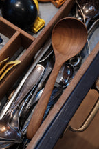 Redskab teak kitchen scoop from A World of Craft, natural teak wood utensil for cooking and serving.