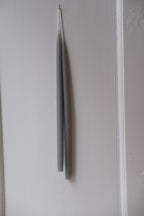 Set of four 28 cm gray stearin candle lights from Kunstindustrien, hand-dipped with a smooth, matte finish.