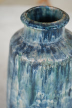 Vintage • Vase • Blå glasur • 40 cm