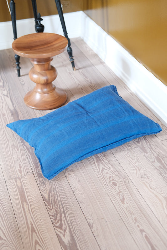 Flax pillow • 50x70 cm • Rayure Indigo