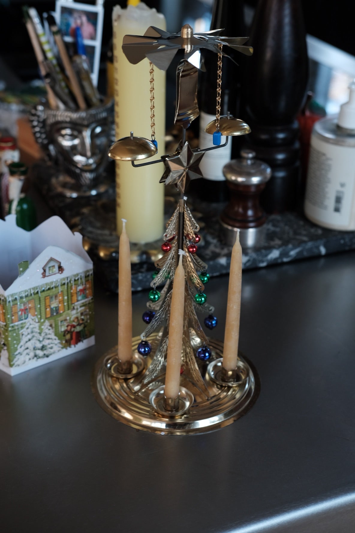 Luksus Englespil • Messing og glas kugler