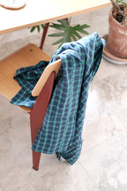 Kimono • M • Blue and Green • Carreaux Vert Marine