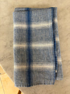 Hørserviet • Carreaux Bleus á Bordures • Blå tern med hvid kant • Linge Particulier