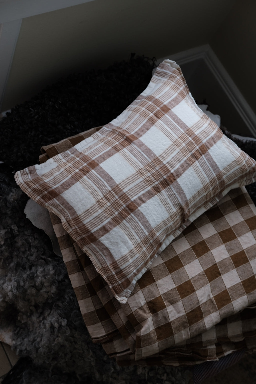 Pudevår • Hør • 30x40 cm • Carreaux Caramel