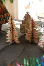 Julepynt • Dekoration • Skov • Papirpynt, 4 stk