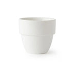 Hvid kop fra ACME Taster med 260 ml kapacitet, egnet til varme drikke, set fra siden.