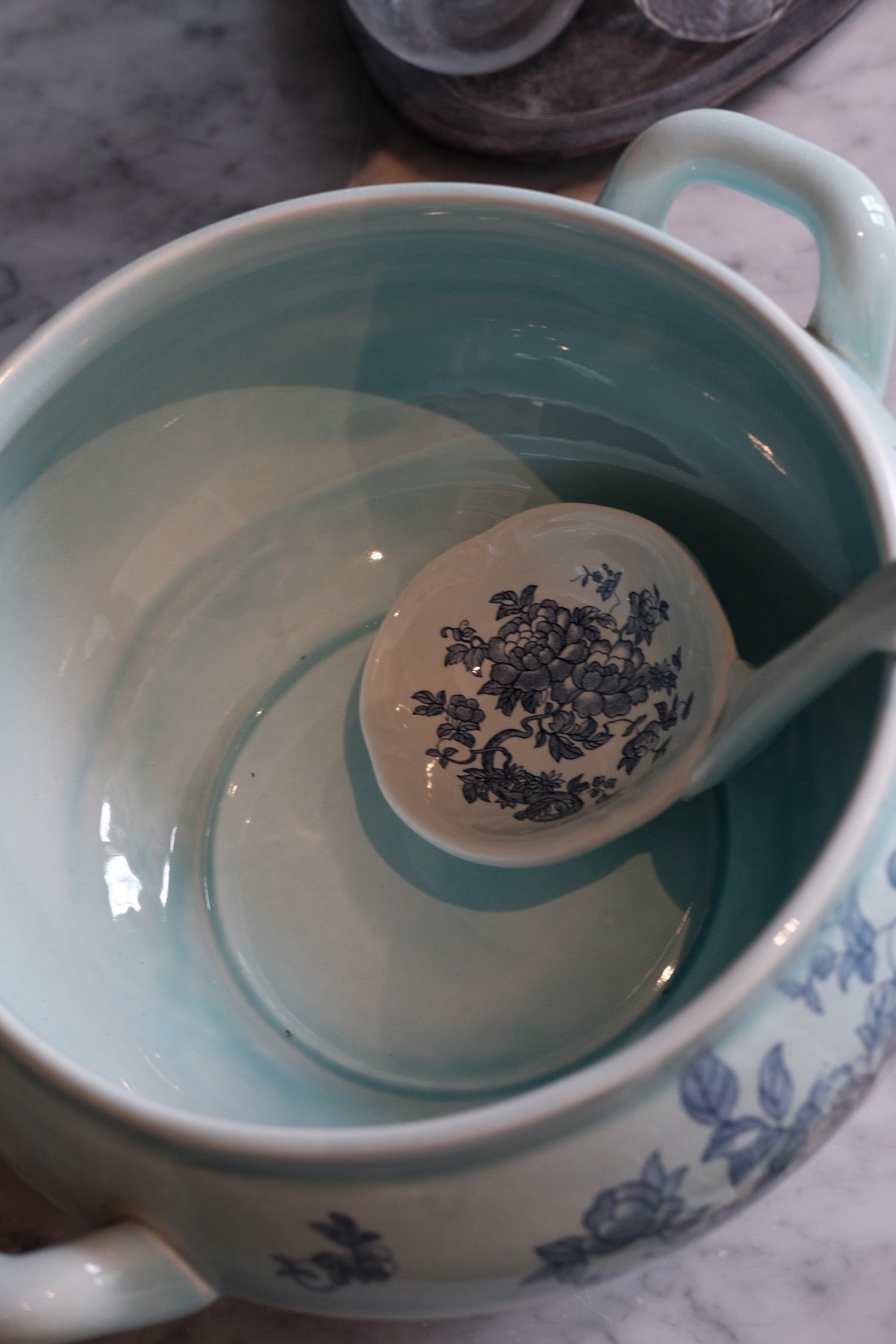 Vintage Terrin • Med Ske • Blå