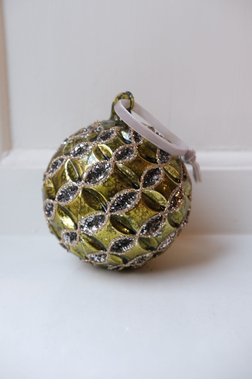 Julepynt • Til træet • Grønt Glaskugle