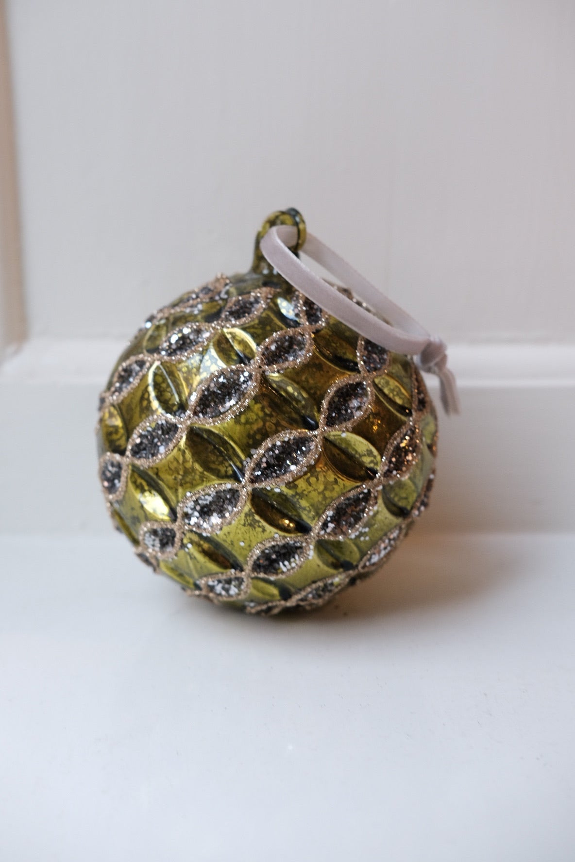 Julepynt • Til træet • Grønt Glaskugle