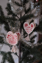 Juledekoration • Folklore Hjerter • Papir • 2stk • DORA