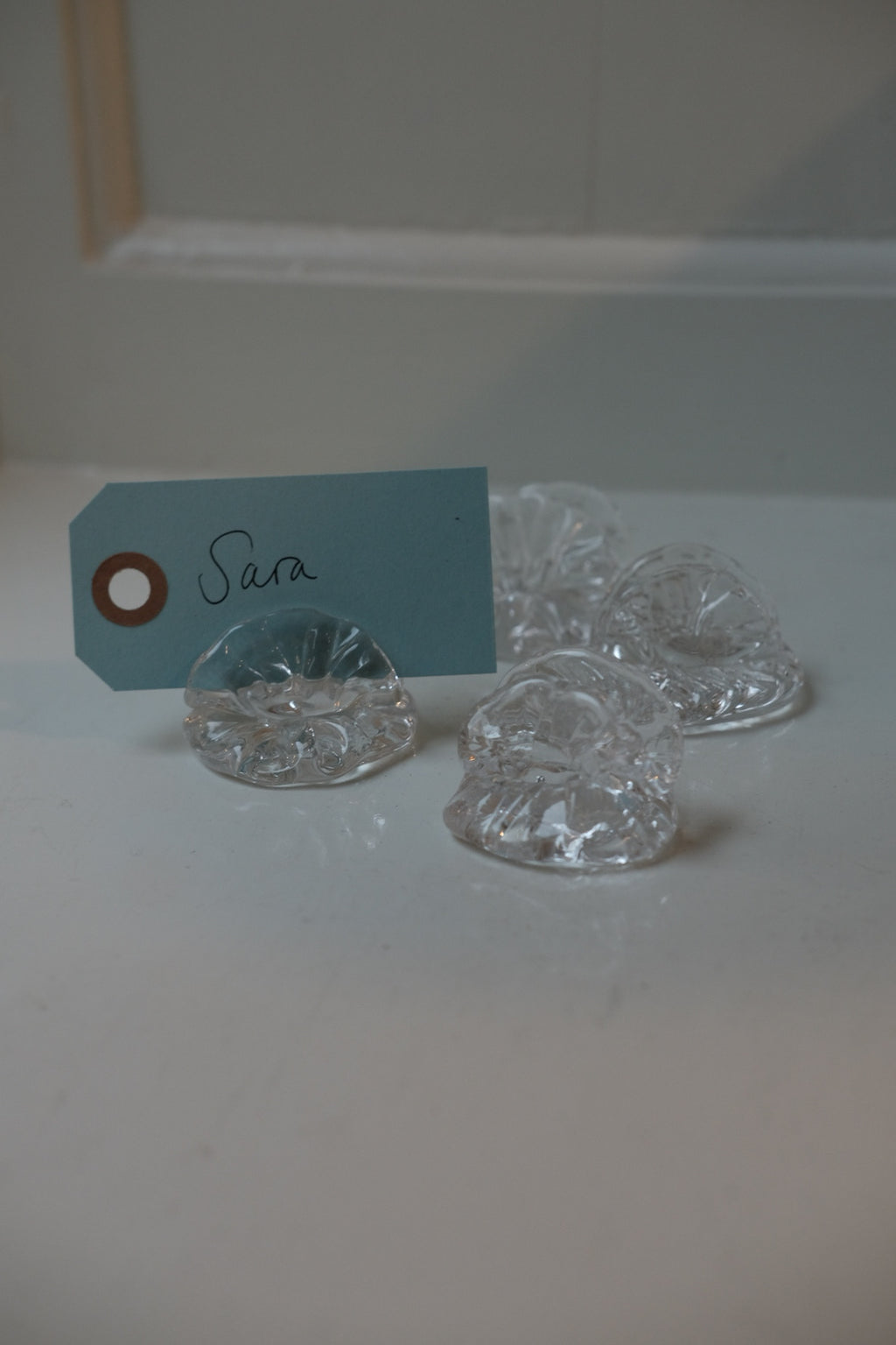 Bordkort Holder • Mundblæst Glas • 4 stk