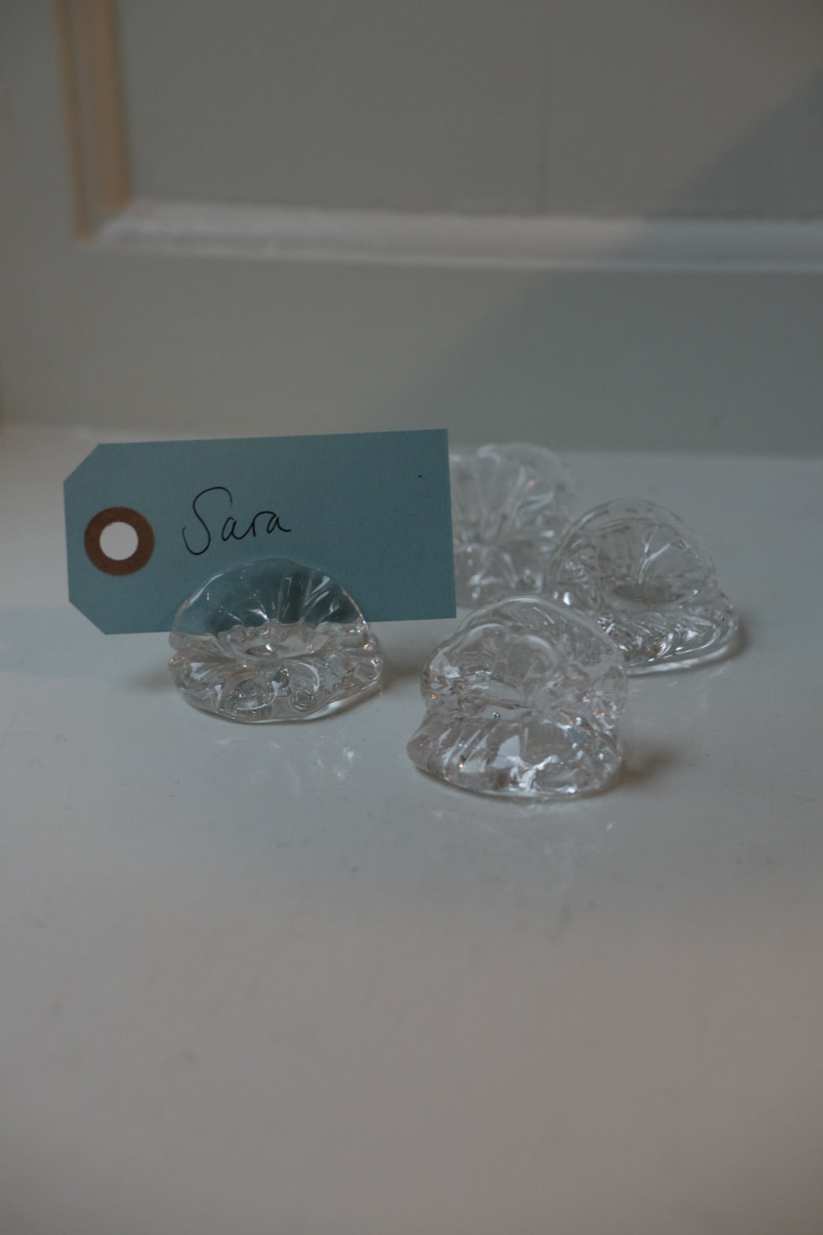 Bordkort Holder • Mundblæst Glas • 4 stk