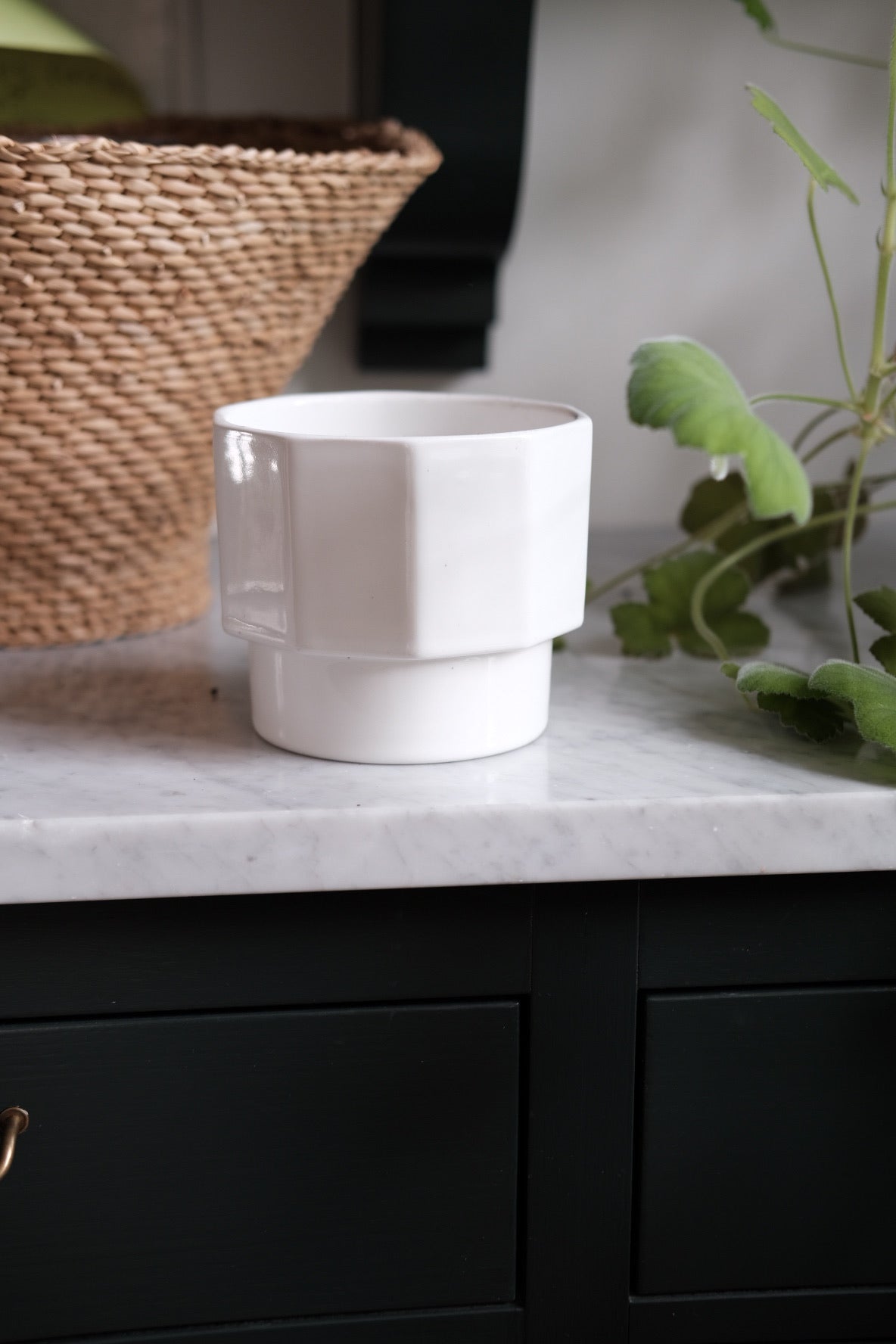 Vintage • Urtepotte • Hvid