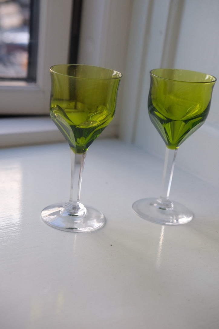 Vintage • Oreste hvidvins glas • Holmegaard • Grøn