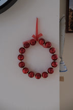 Julepynt • Dekoration • Rød Perle Krans • 15cm