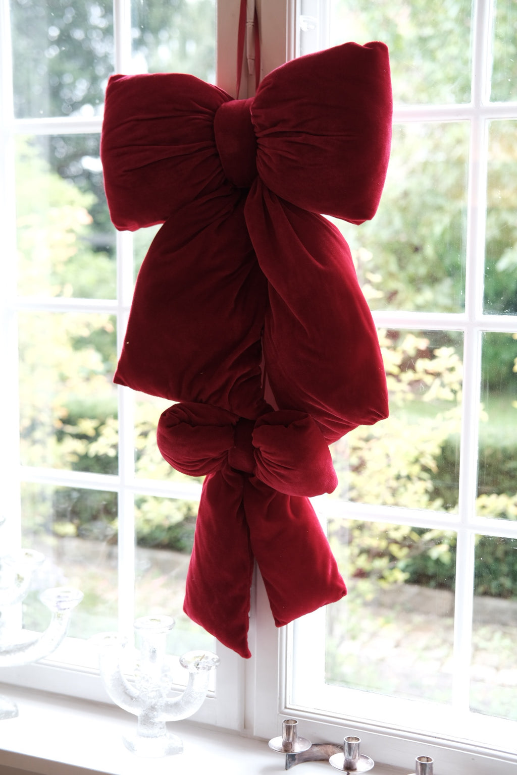 Julepynt • Velour Sløjfe • Rød • 60 cm