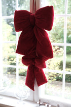 Julepynt • Velour Sløjfe • Rød • 60 cm