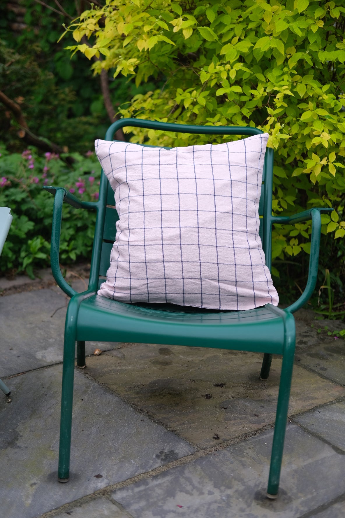 Pillowcase • Linen • 50x50 cm • Medium • Carreaux Rose Pale XL • Checked Pink