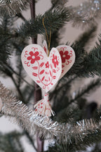 Juledekoration • Folklore Hjerter • Papir • 2stk • DORA