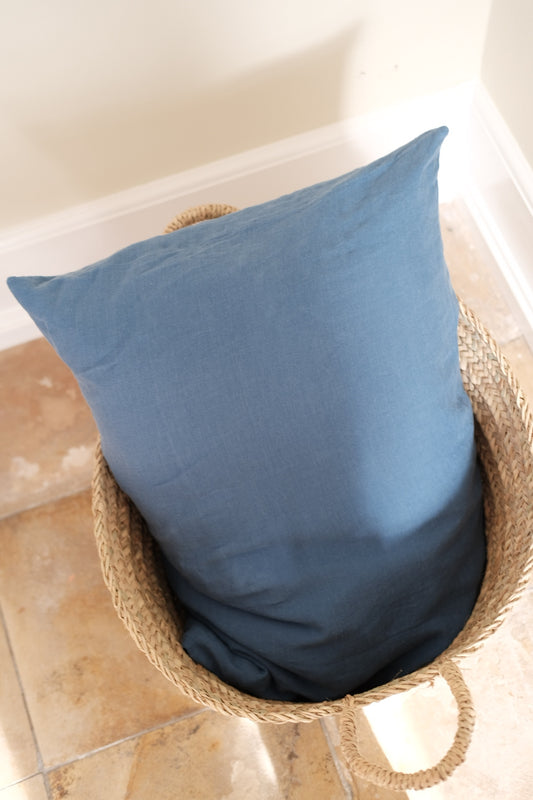 Flax pillow • 50x70 • Bleu Atlantique • Blue