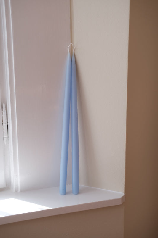 Hand-dipped candles • 45 cm • Pastel Blue
