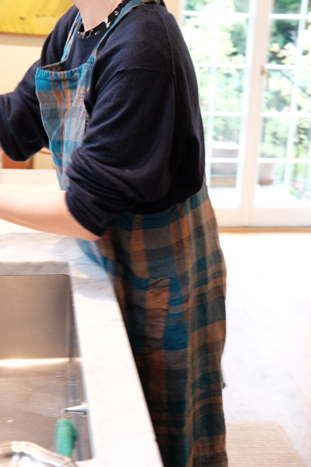 Forklæde • Japansk • Tartan Bleu Paon