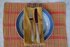 Placemat • Palm leaves • Iraca • Red & purple check