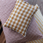 Pudevår • Hør • 30x40 • Vichy Moyen Curcum • Sennep Tern