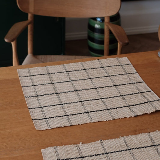 Placemat • Palm leaves • Black checkered