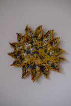 Handmade sunflower art piece by Emilie Holm Atelier, decorative object with vibrant sunflower design, Nr. 02.