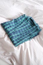 Kimono • M • Blue and Green • Carreaux Vert Marine