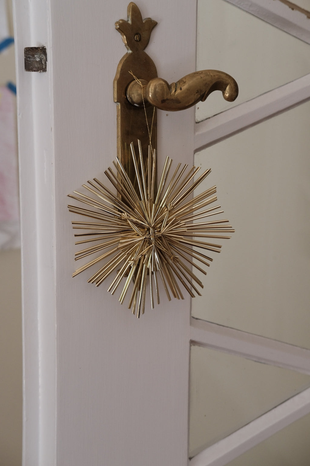 Julepynt • Dekoration • Strå • Guld • 15 cm