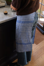 Viskestykke • Hør • Mini Forklæde • Vaflet Blå strib