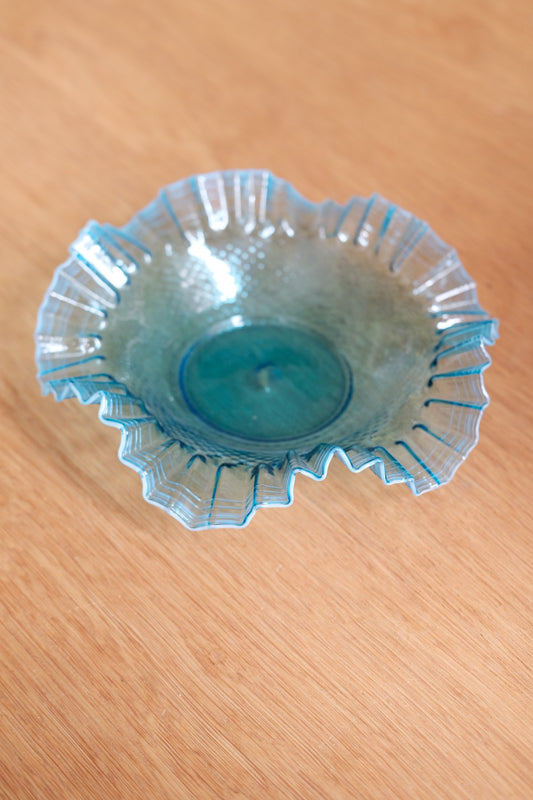 Vintage • Bowl • Glass • Blue