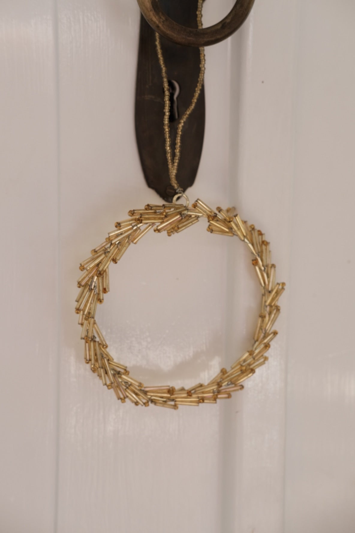 Julepynt • Dekoration • Guld Perle Krans • 12cm