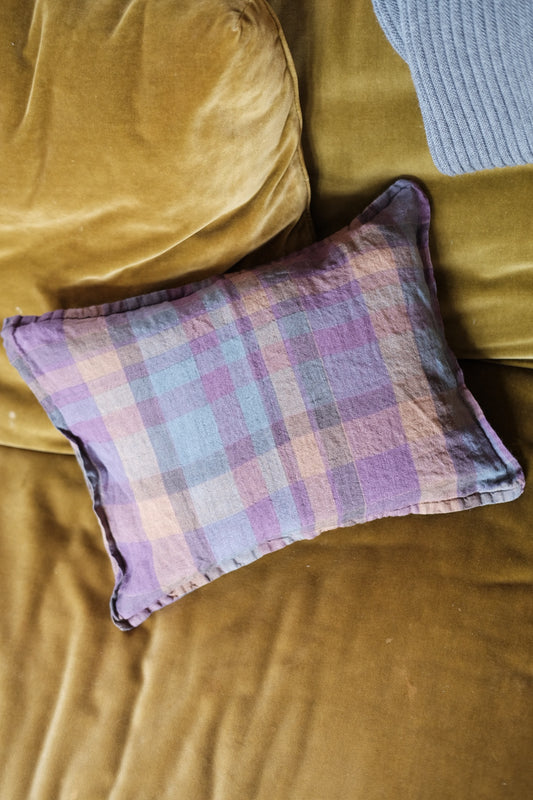 Flax pillow • 30x40 cm • Ecossais Burgundy