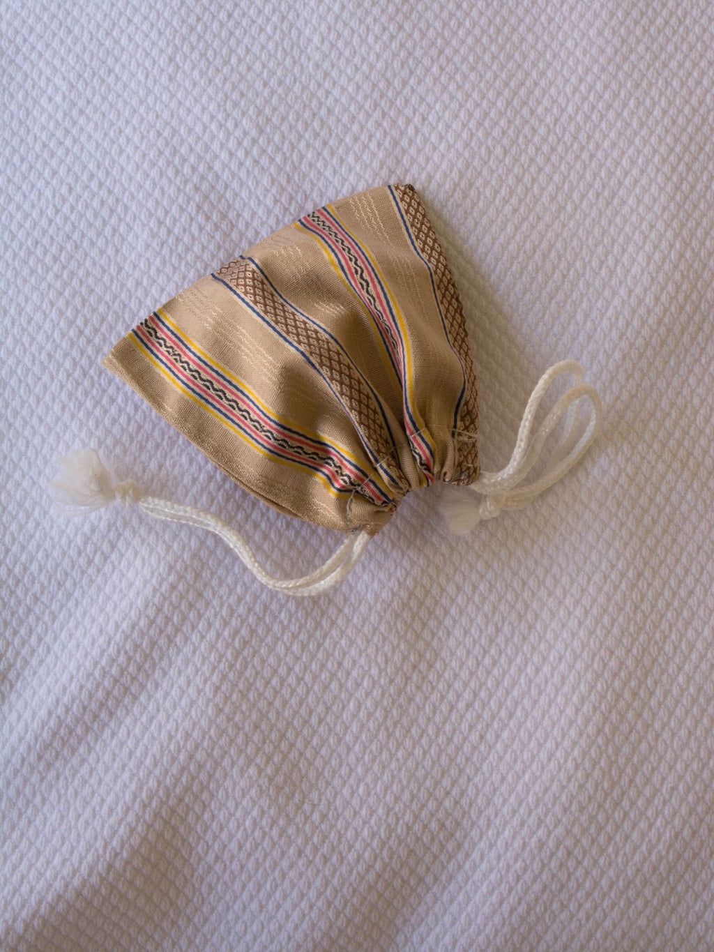 Ottomania snørepose • Beige, rosa, gul og brun • Ekstra visning