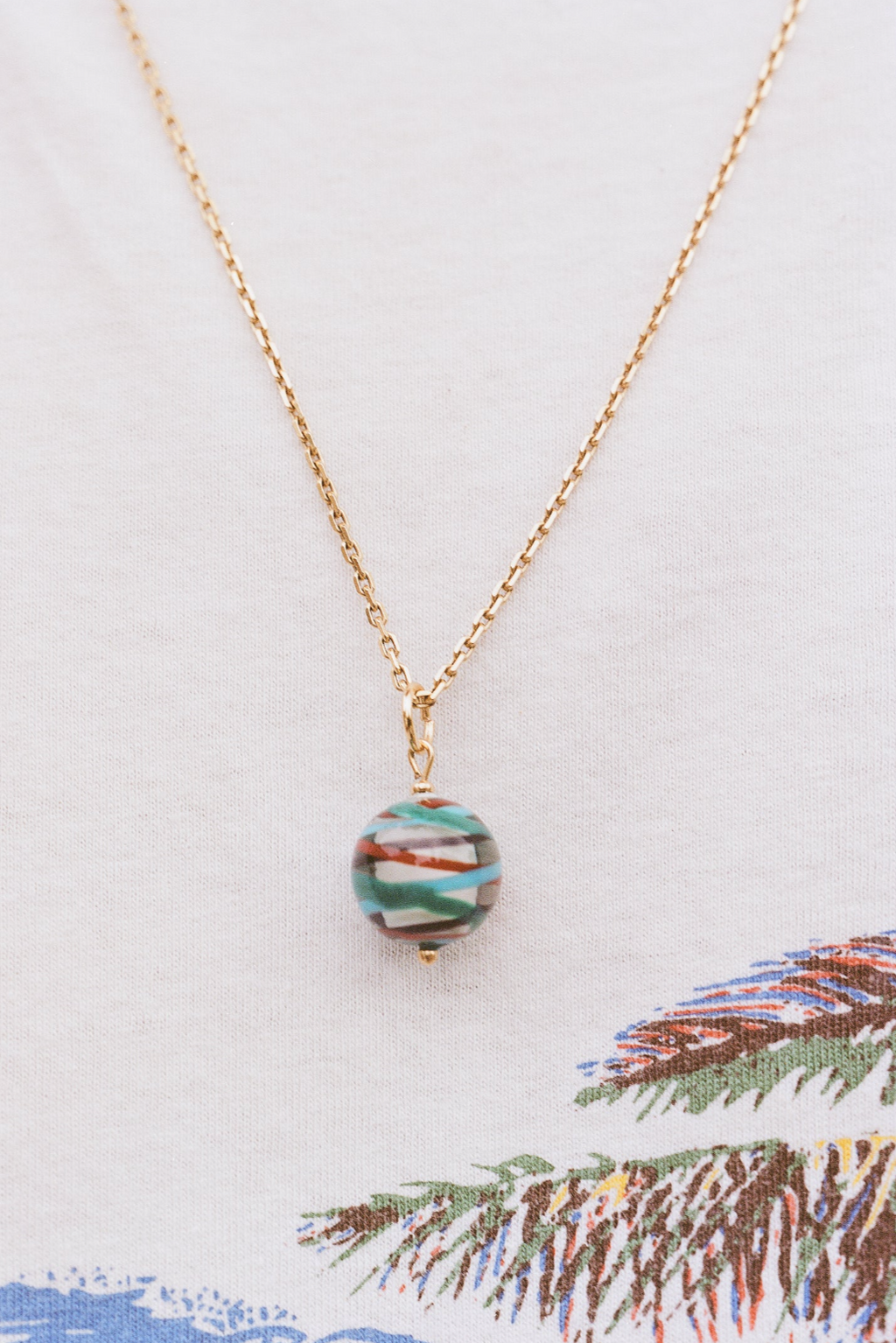 Vedhæng til halskæde • Murano • Jade + Bordeaux