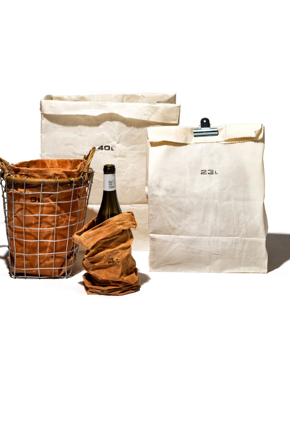 Pose • Vokset Bomuld • 40L • Hvid