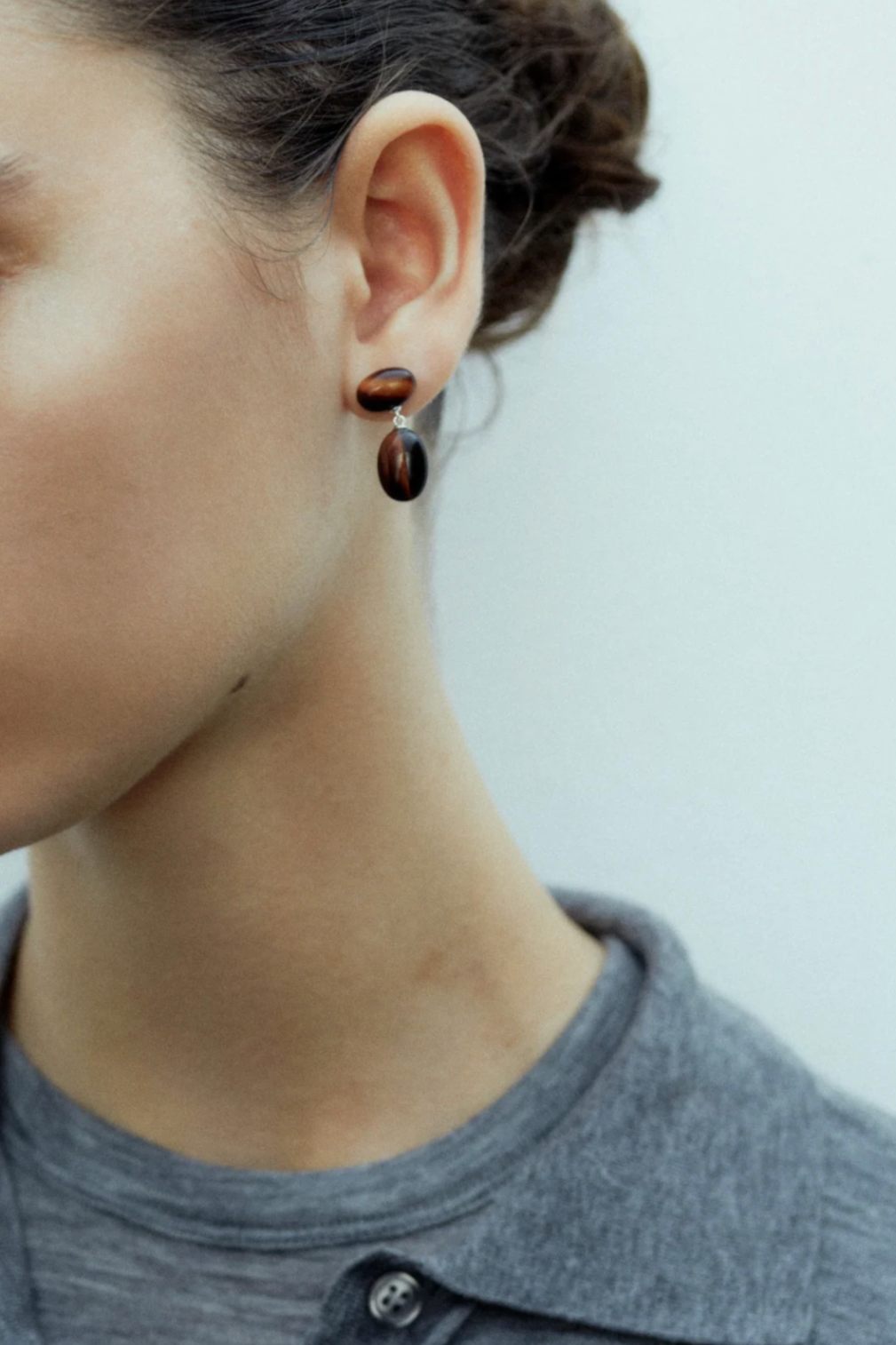 Øreringe • Emberly • Tigerøje & Sølv