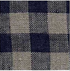 Blåt hør mini forklæde med gingham mønster fra Linge Particulier, perfekt til køkkenbrug og madlavning.