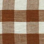 Sennepsbrun Vichy Kimono i medium størrelse fra Linge Particulier med turkis og gyldne mønsterdetaljer.