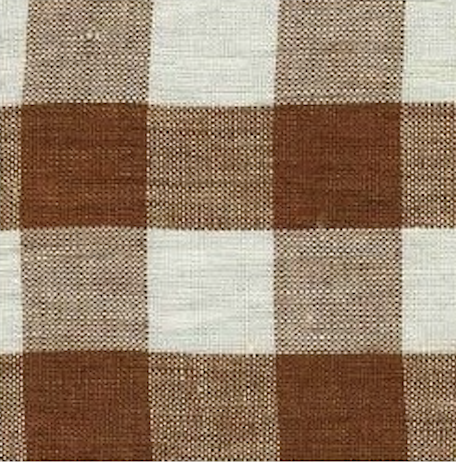 Sennepsbrun Vichy Kimono i medium størrelse fra Linge Particulier med turkis og gyldne mønsterdetaljer.