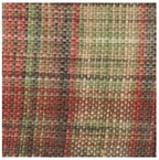 Japansk forklæde i tartan Sienne Vert med bindebånd, fra Linge Particulier, vist med detalje af mønster og stof.